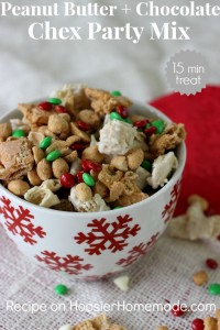 Peanut Butter & Chocolate Chex Party Mix - Hoosier Homemade