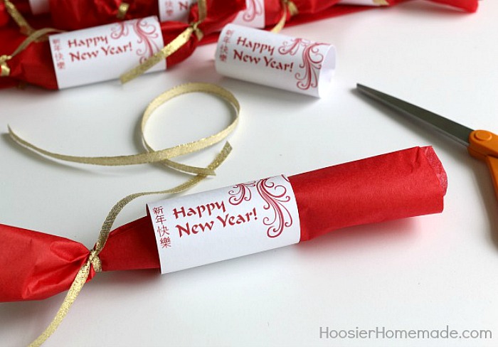 Red tissue for party favors