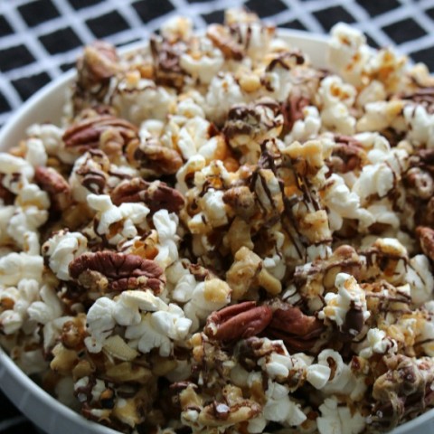 Chocolate Caramel Nut Popcorn