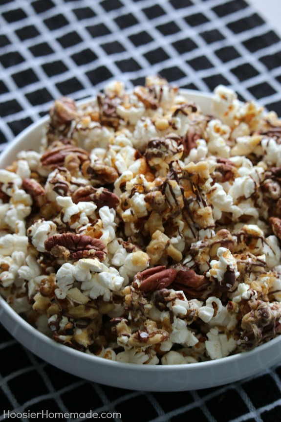 Chocolate Caramel Nut Popcorn - Hoosier Homemade