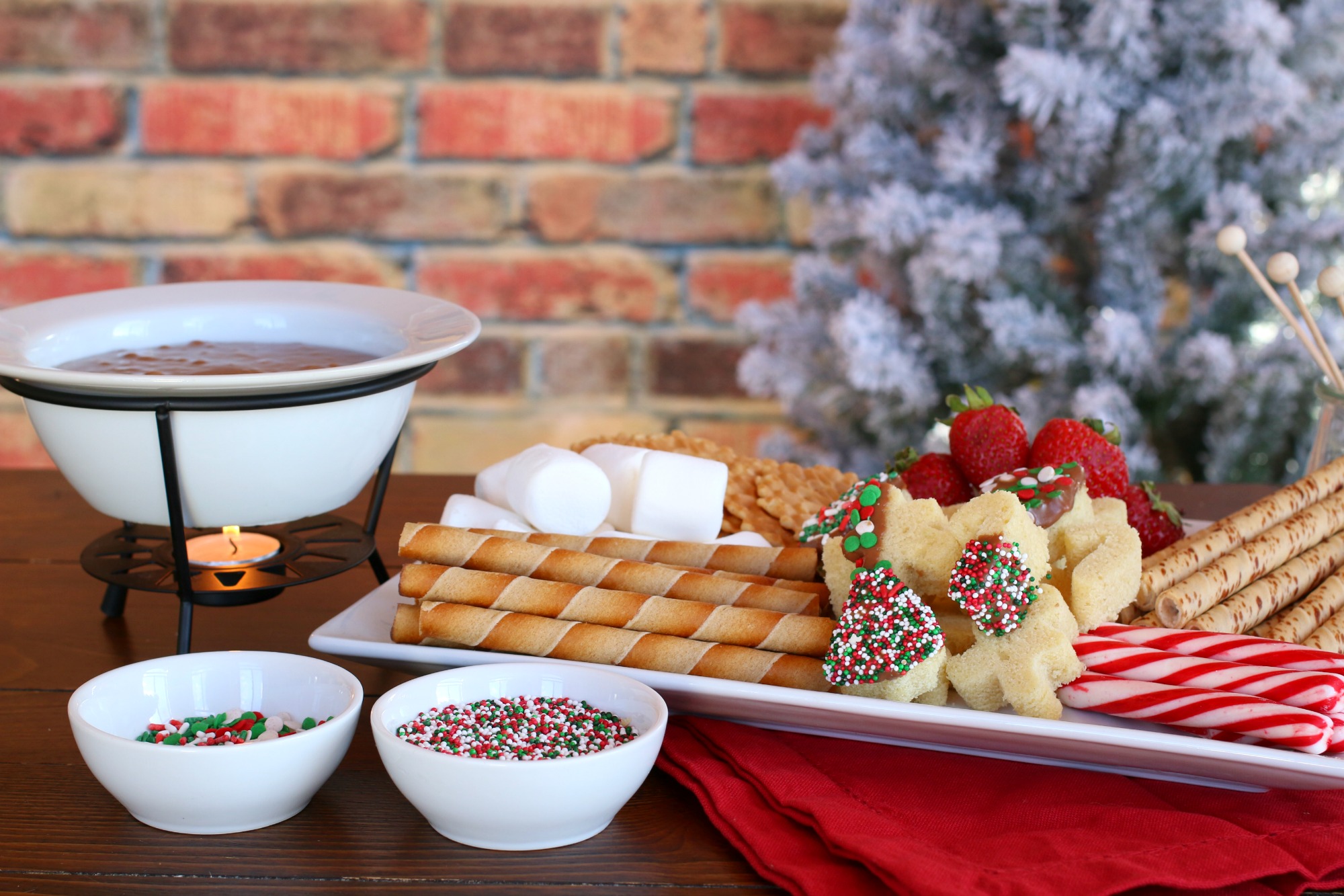 Chocolate Fondue Platter with Dippers - Celebrations at Home