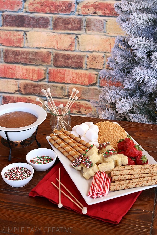 Chocolate Fondue Platter with Dippers - Celebrations at Home