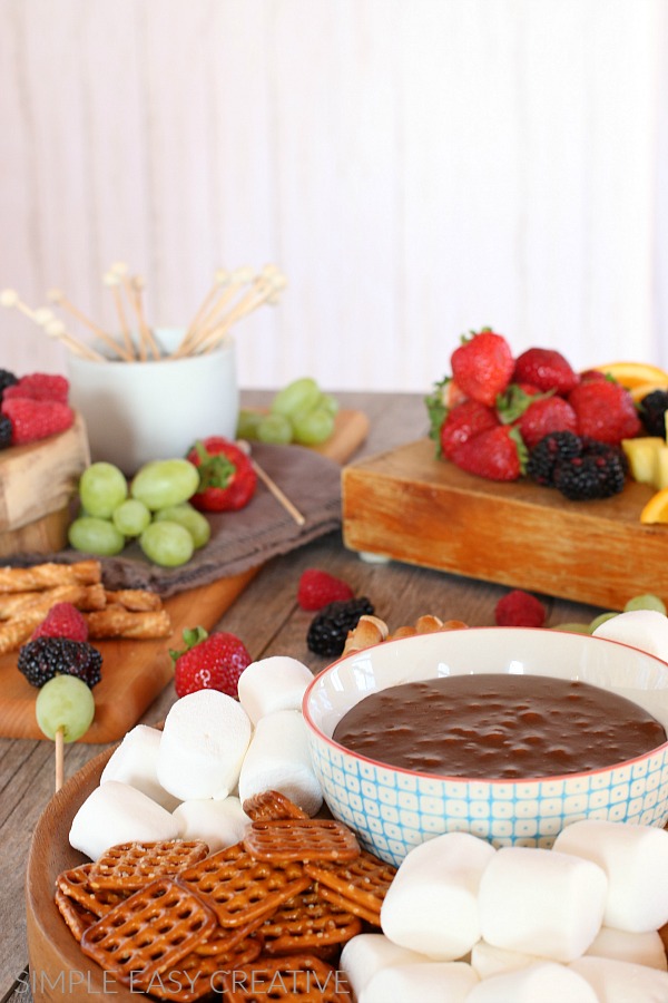 Chocolate Fondue with fruit dippers