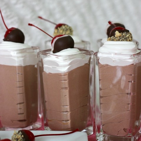 Chocolate Mousse with Chocolate Covered Cherries