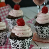 Chocolate Cupcakes with Raspberry Buttercream