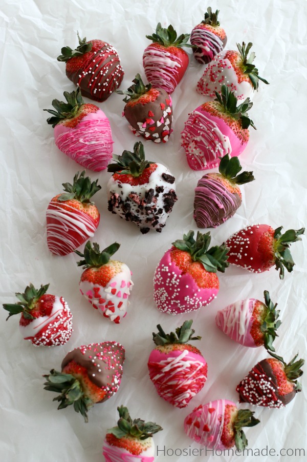 Sprinkles on Chocolate Dipped Strawberries