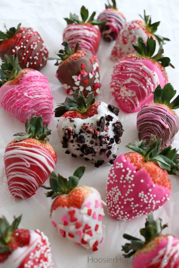 Strawberries dipped in chocolate coating
