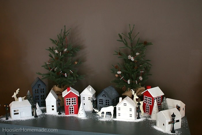 Miniature Houses in Christmas Dining Room decorations