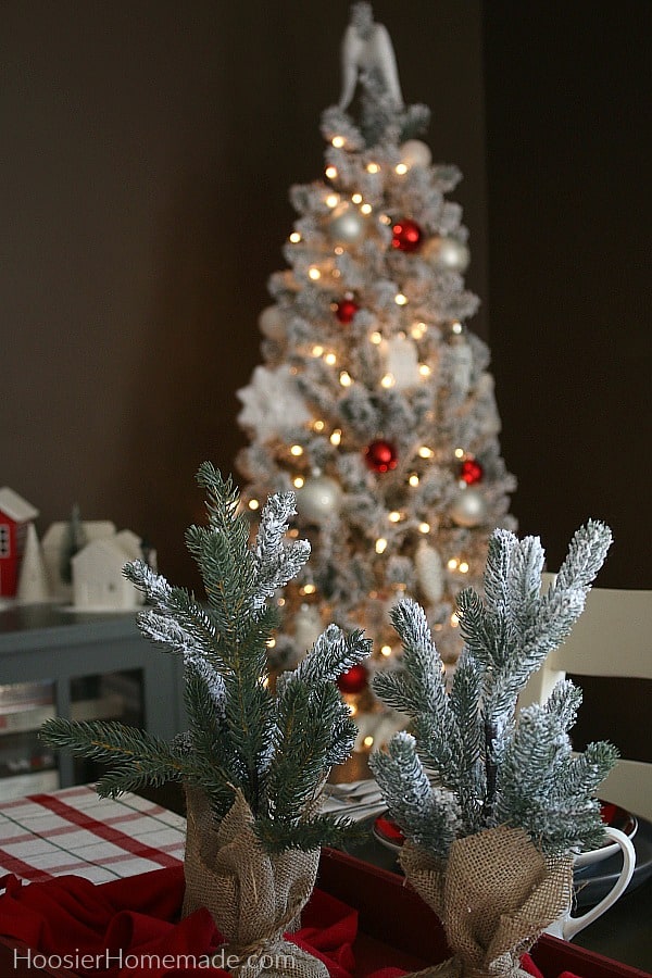 Christmas decorating in Dining Room