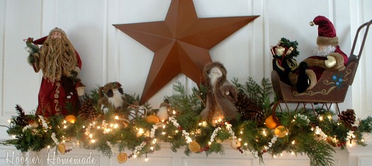 Christmas Mantle with a DIY Garland