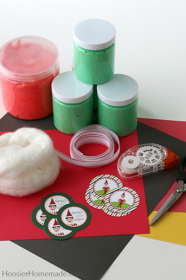 Supplies for Christmas Slime