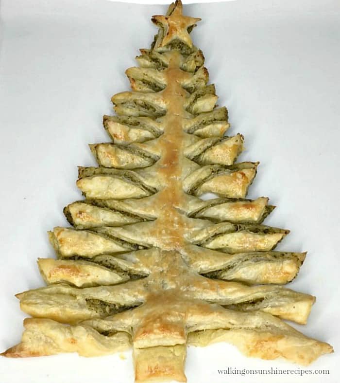 Puff Pastry Pesto Appetizer in tree form