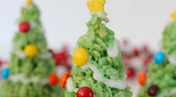 Krispie Treat Christmas Trees:Holiday Inspiration