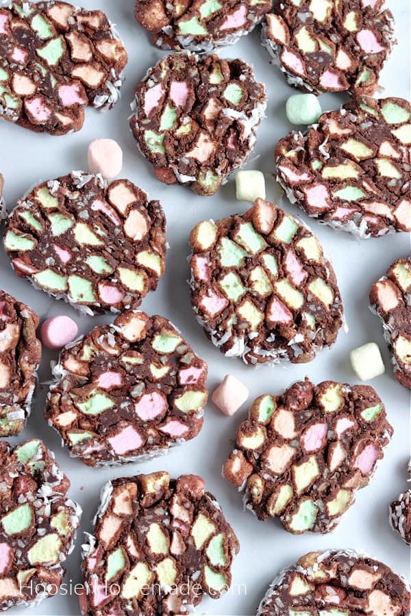 chocolate cookies with marshmallows and coconut 