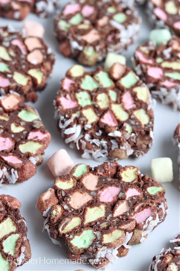 chocolate cookies with marshmallows and coconut 