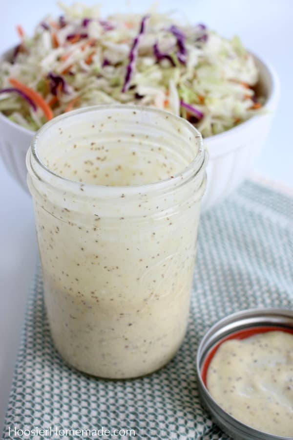 Coleslaw Dressing in mason jar mixed