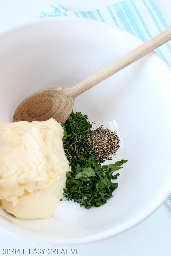 Mixing Compound Herb Butter