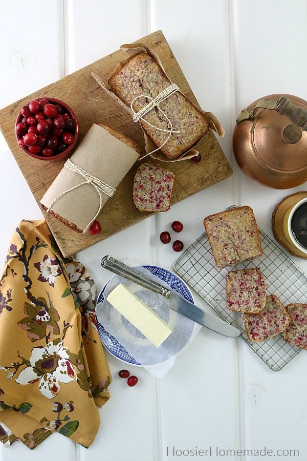 Cranberry Bread wrapped for gifts