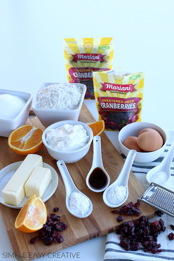 Ingredients for Cranberry Coffee Cake