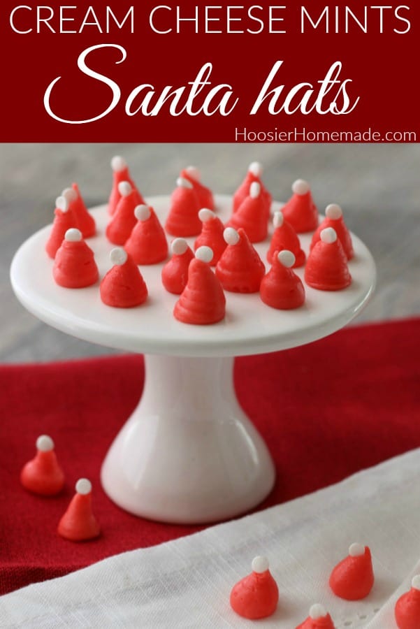 Cream Cheese Mints Santa Hats