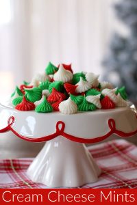 red green and white cream cheese mints