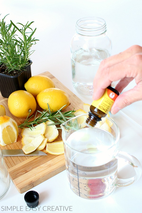 Add essential oil to cleaning solution