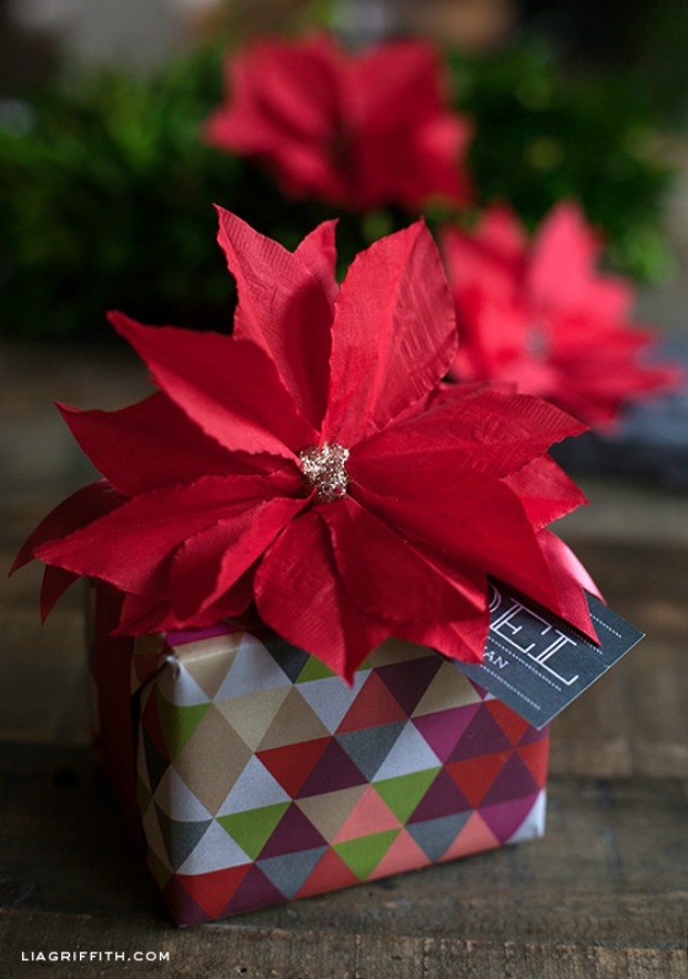 Pretty Poinsettia Wrapping Paper