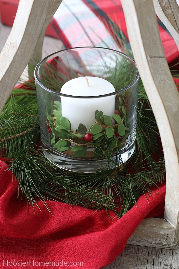 Decorated Candle with Hurricane