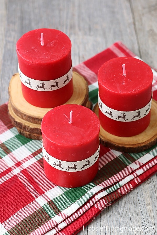 Decorated Candles with Ribbon