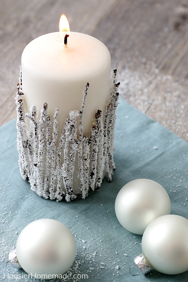 Decorated Candles with twigs