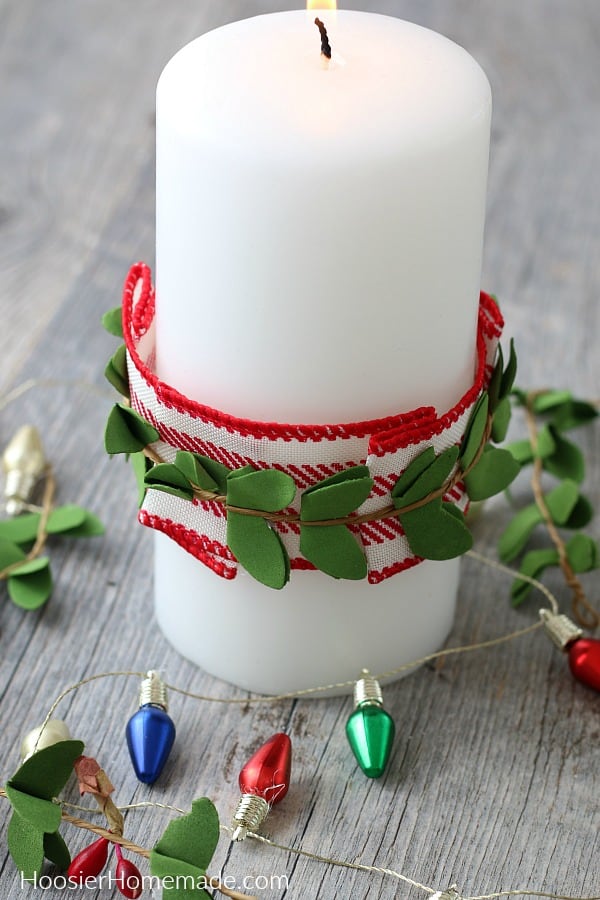 Decorated Candle with ribbon