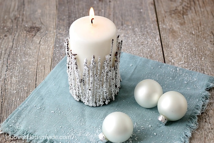 Decorated Candles with Twigs