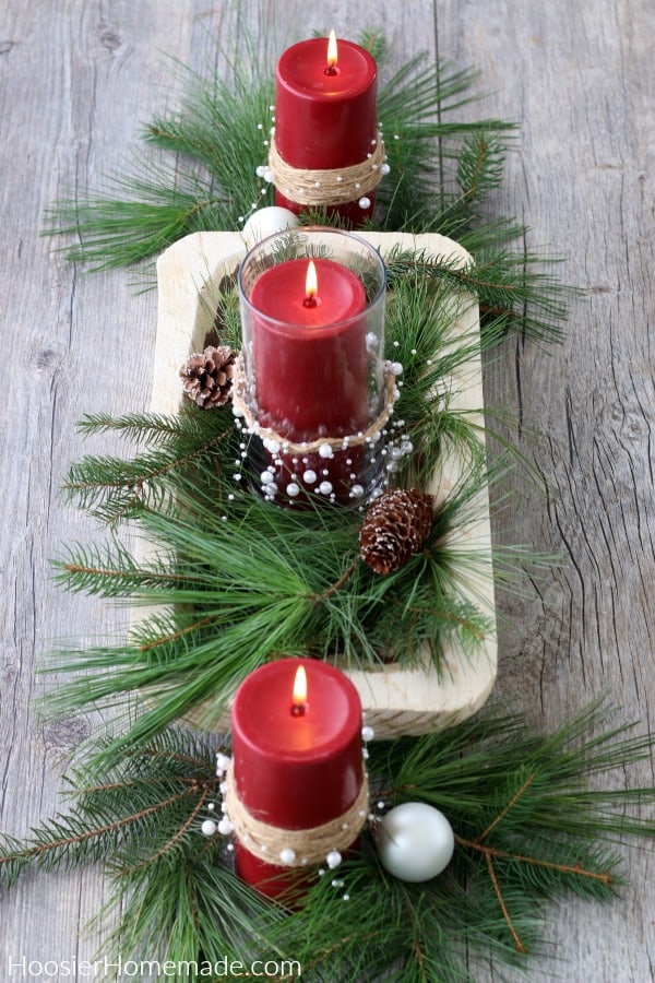 Centerpiece with Decorated Candles