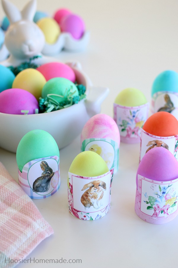 Easter Egg Printables with colored eggs