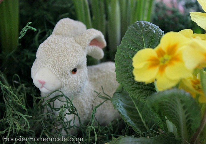 Bunny in Easter Flower Basket Centerpiece