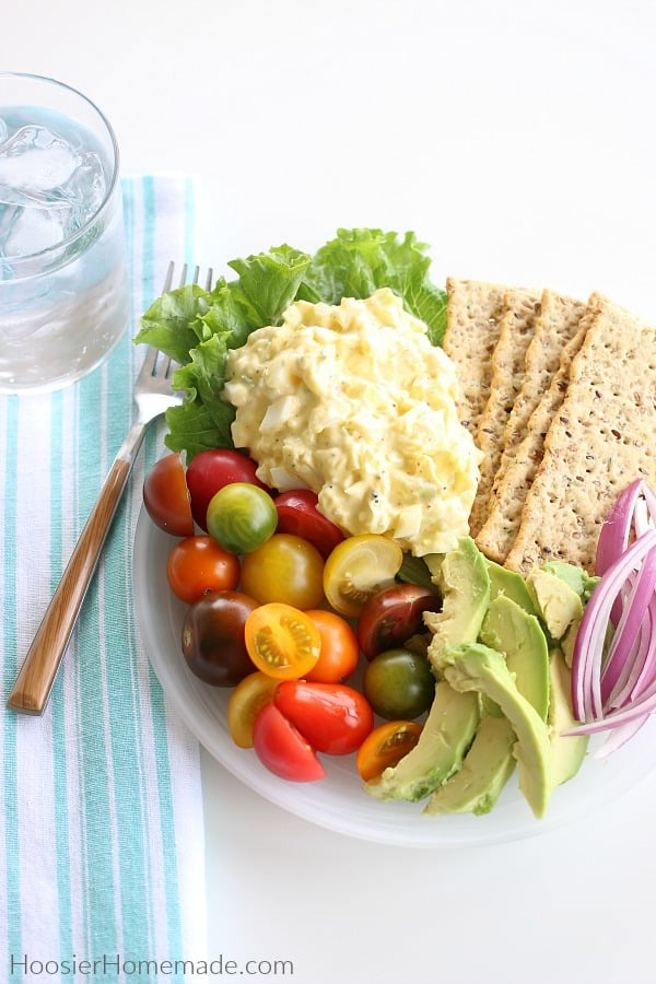 Egg Salad on Plate with Tomatoes