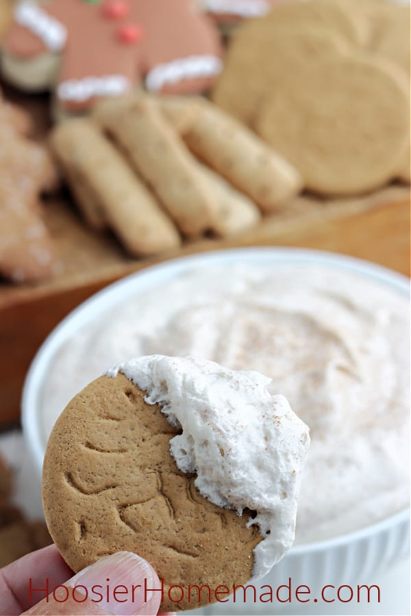 eggnog dip on cookie