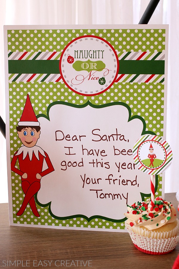 Printable Elf on the Shelf Letter to Santa