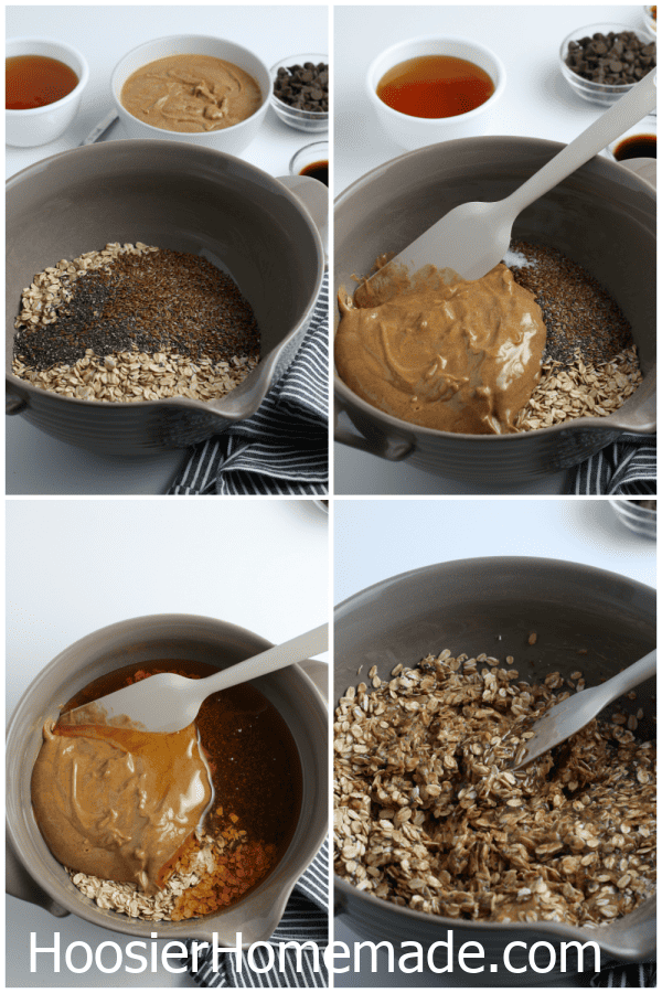 making energy balls in ceramic bowl 