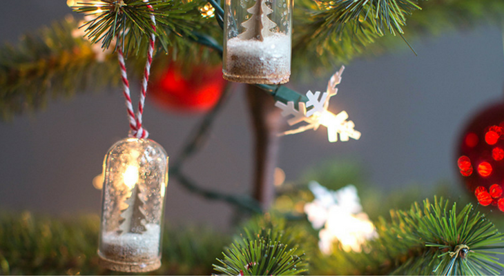 DIY Mini Snow Globe Ornaments – 100 Days of Homemade Holiday Inspiration