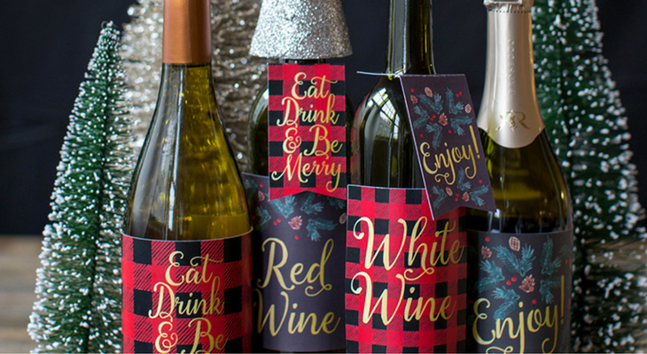 Christmas Wine Bottle Label – 100 Days of Homemade Holiday Inspiration