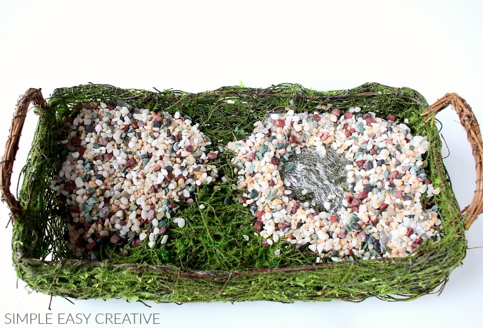 Add stones to Fairy Garden