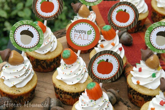 Fall Cupcake Topper Printables