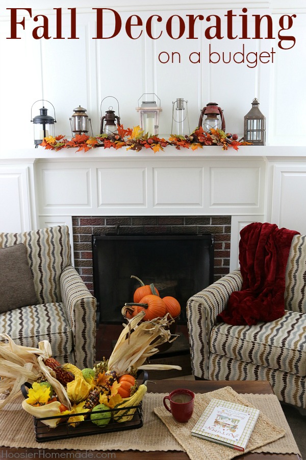Fall Decorating on a Budget - The colors of Fall are some the most beautiful to decorate your home! Orange - Yellow - Red - Green and more! Keeping the cost down is important too! It's time to get your home ready for Fall with these simple, inexpensive Fall Decorating ideas!