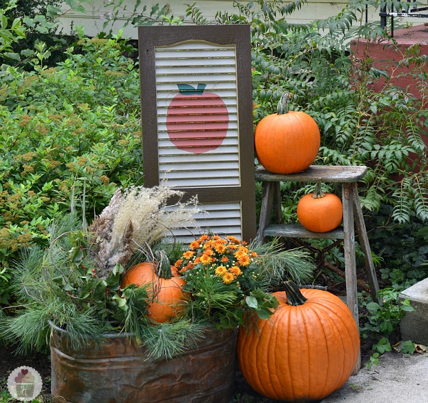 Cheap DIY Fall Porch Decor  Painted $1 Plastic Pumpkins