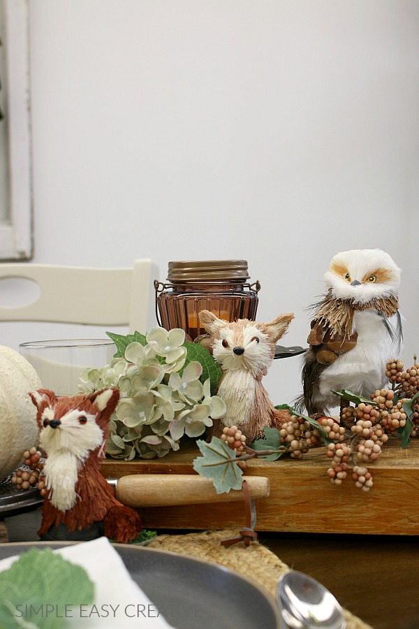 Woodland Creatures for Fall Table Decorations