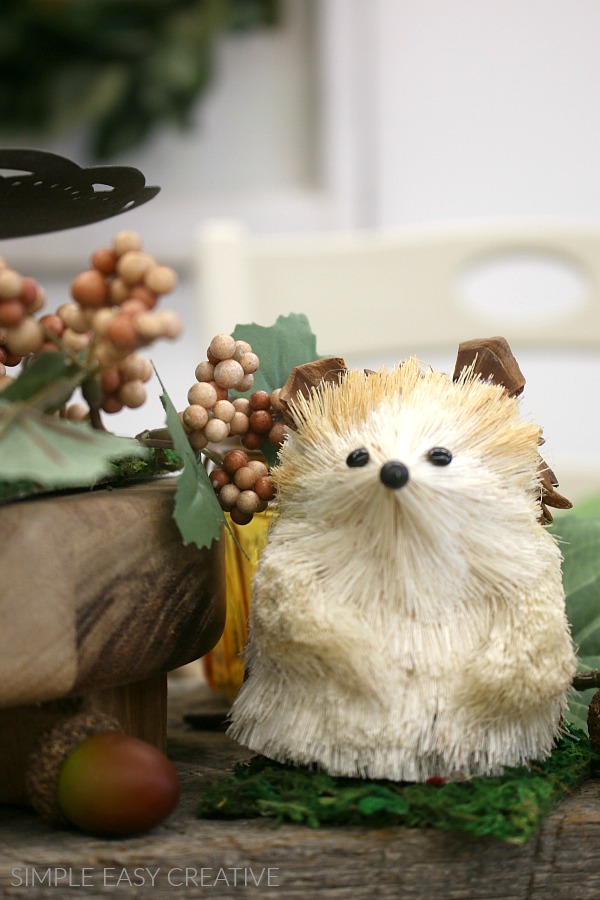 Woodland Creature Hedgehog for Fall Decor