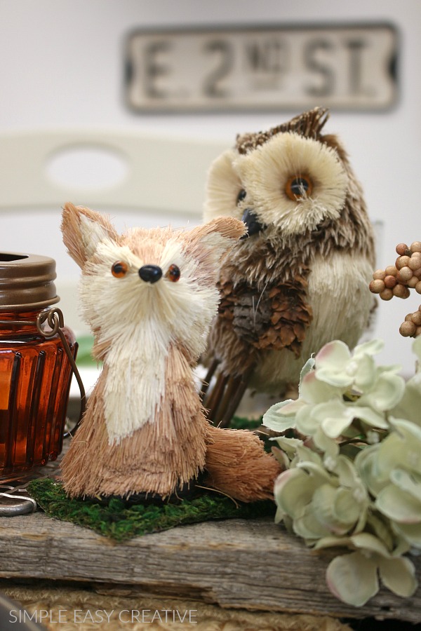 Owl and Fox on Fall Table