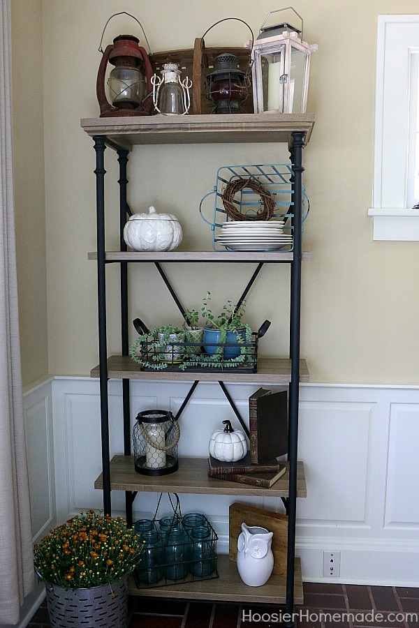 easy farmhouse shelf decor - hoosier homemade