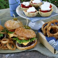 Cowboy Burgers with Homemade Onion Rings